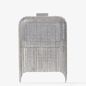 Jimmy Choo Micro Cloud Silver Crystal Mini Bag with Fringe